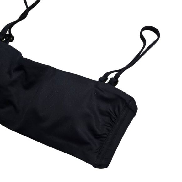 Andie The Bora Bora Bikini Swim Top Women's XS Black Bandeau Adjustable Straps - Picture 2 of 6